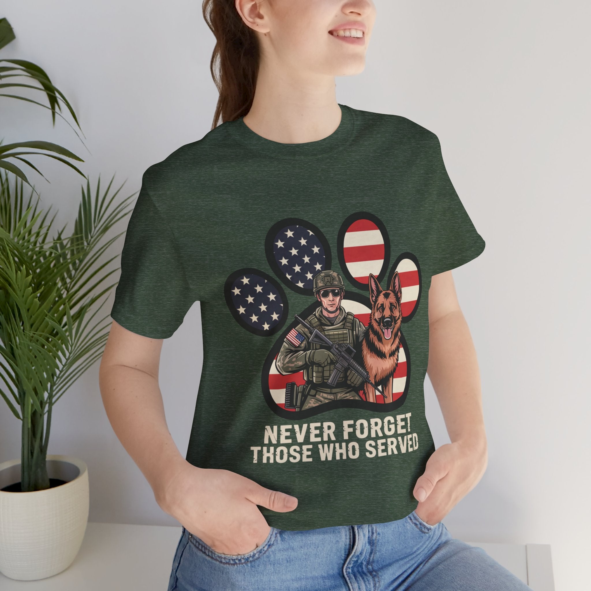 Freedom Pawzi - Military Green (Adult Short Sleeve T-Shirt)