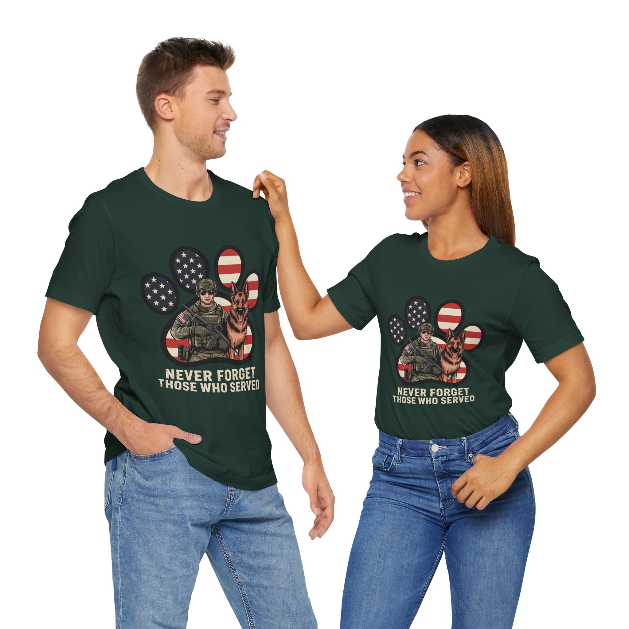 Freedom Pawzi - Military Green (Adult Short Sleeve T-Shirt)