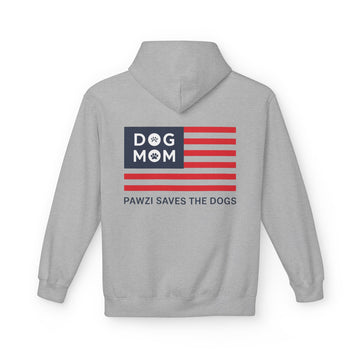 Dog Mom Flag (Back Print) (Adult Hoodie)