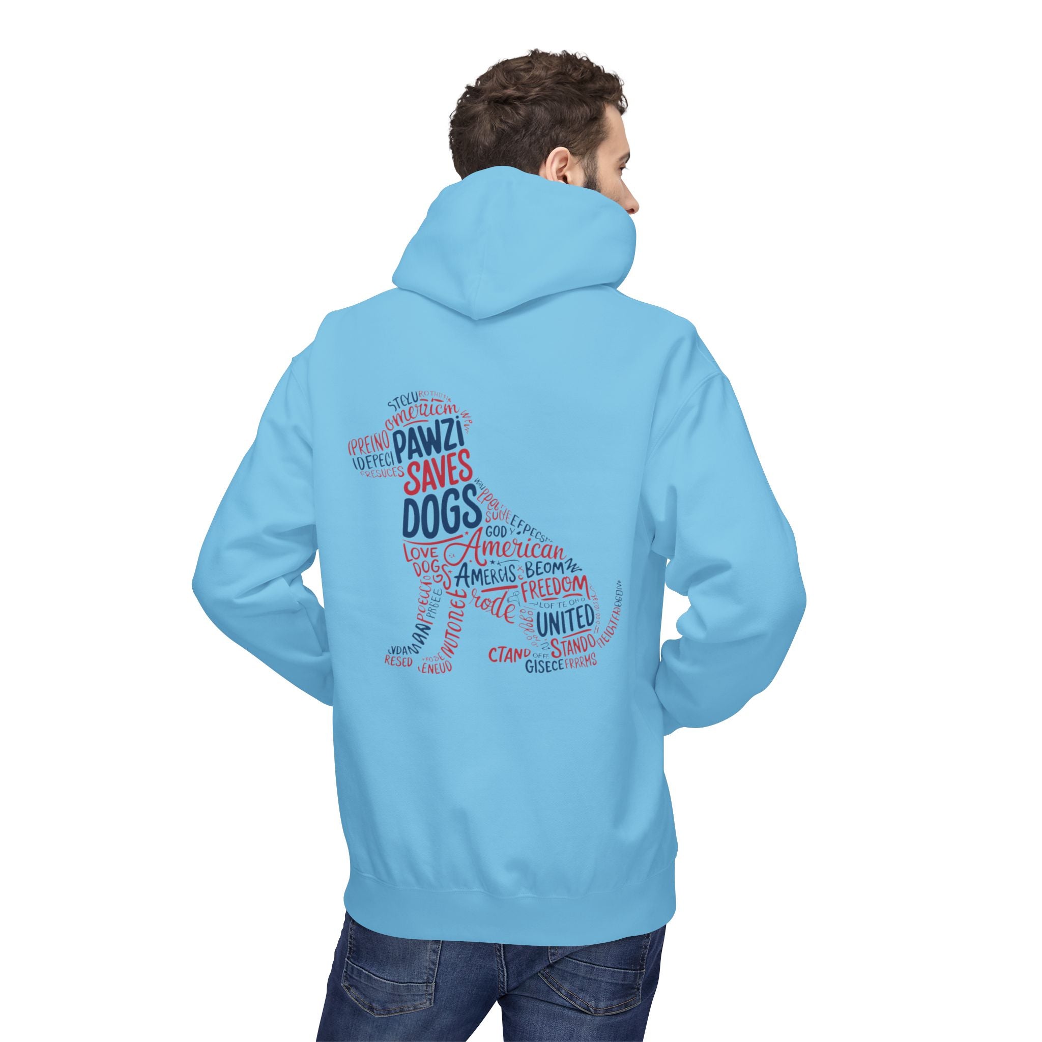 Dog Silhouette - Back Print (Adult Hoodie)