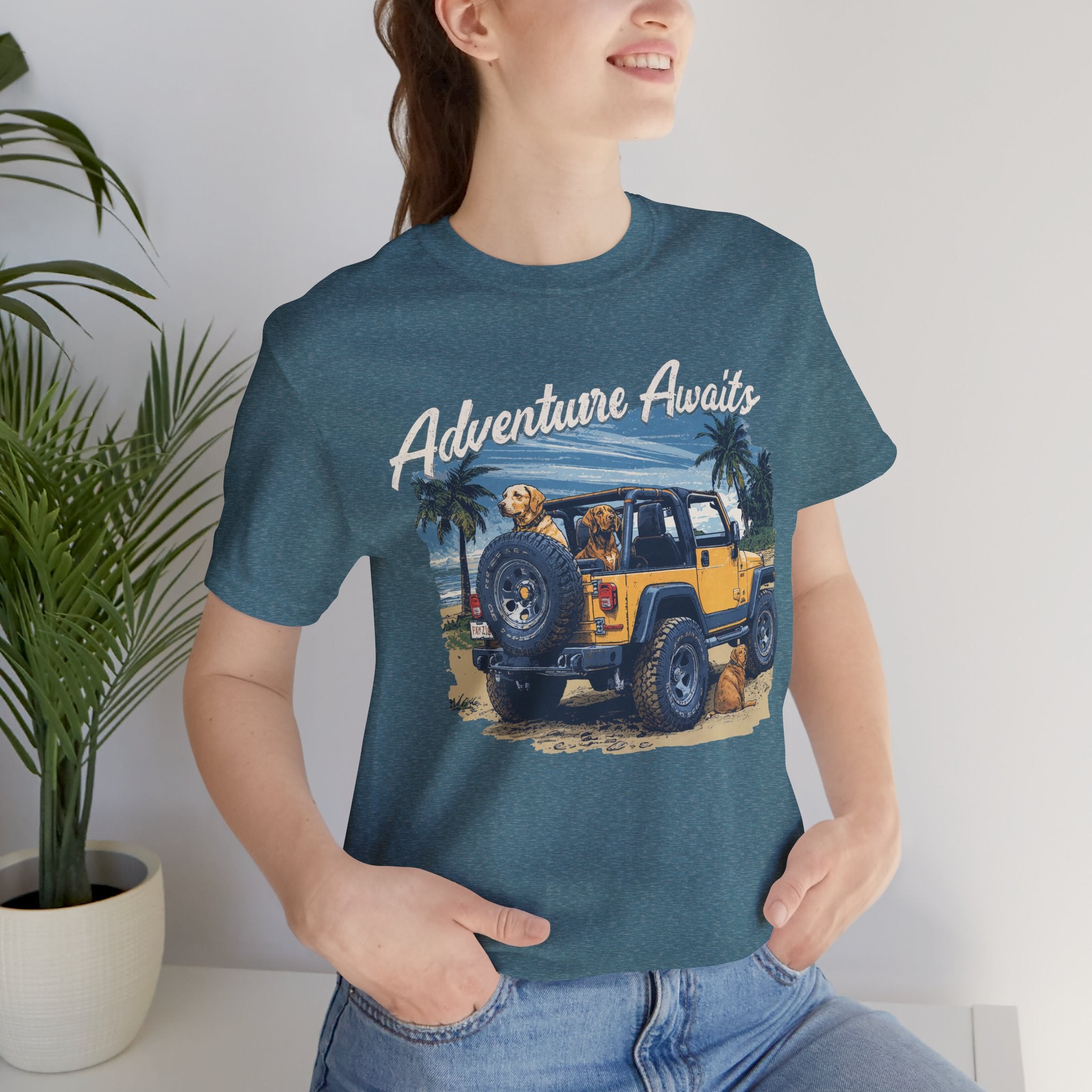 Adventure Awaits (Beach) (Adult Short Sleeve T-Shirt)