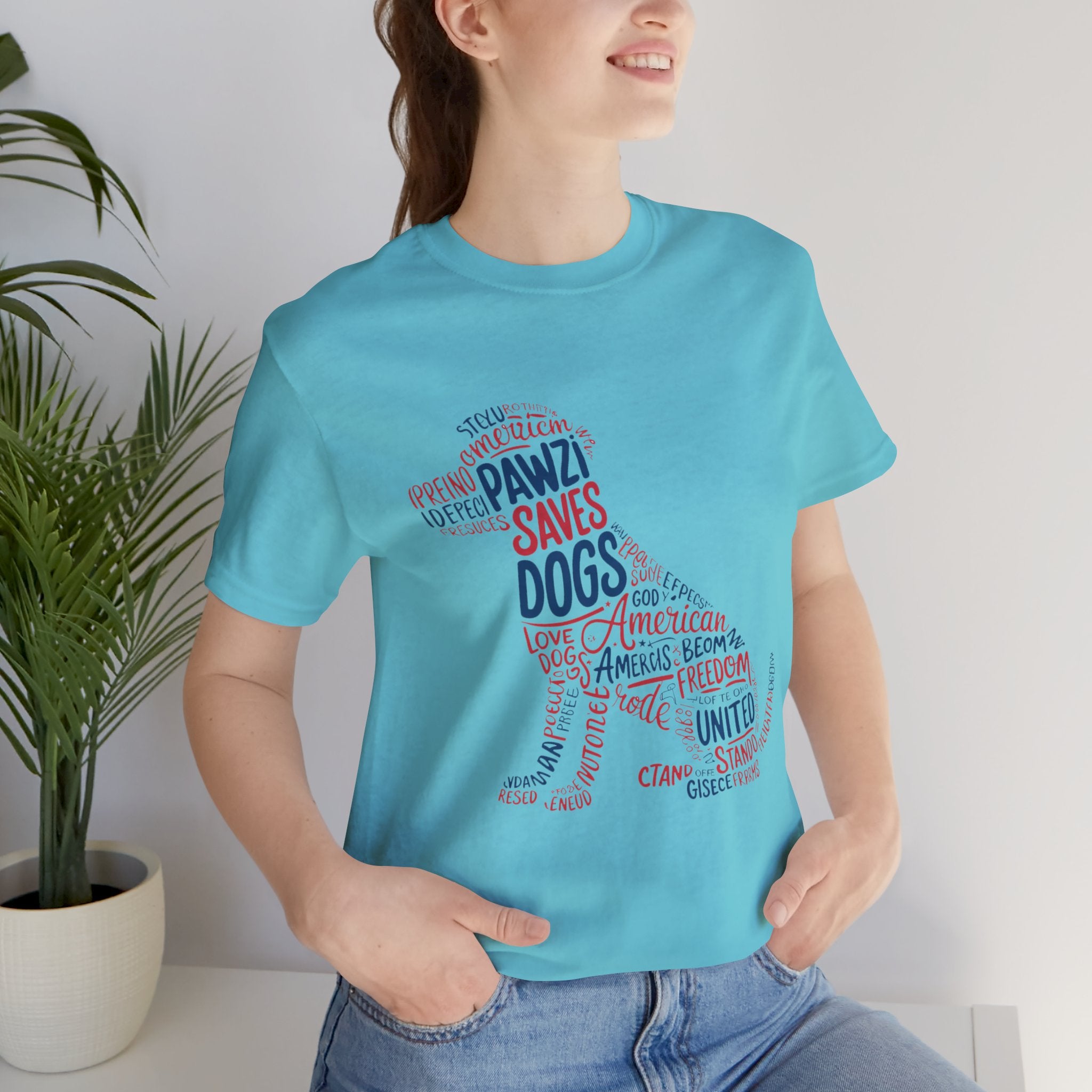 Dog Silhouette - Back Print (Adult Short Sleeve T-Shirt)