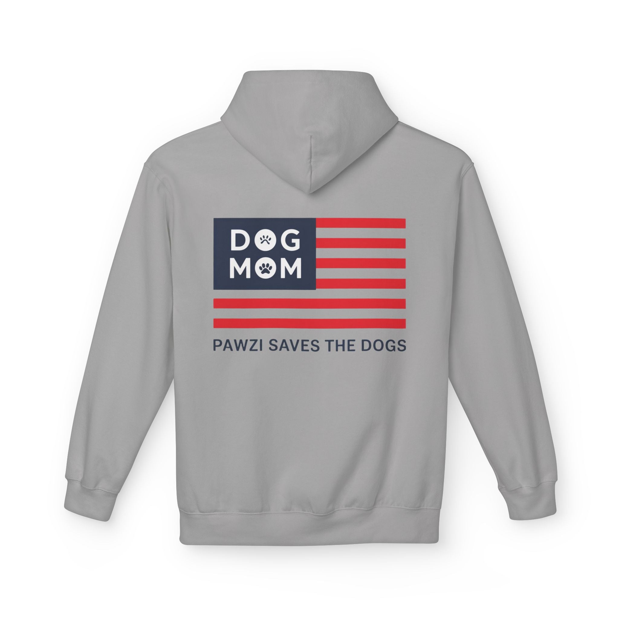 Dog Mom Flag (Back Print) (Adult Hoodie)