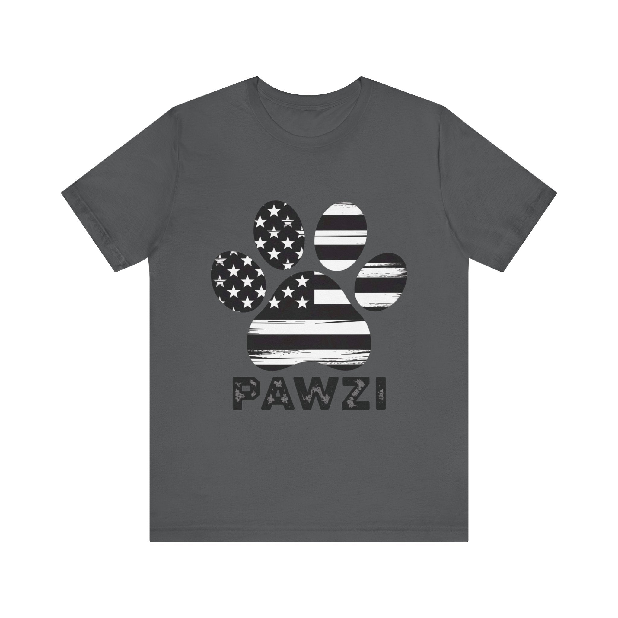 B/W Flag Paw (Adult Short Sleeve T-Shirt)