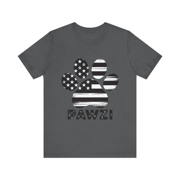 B/W Flag Paw (Adult Short Sleeve T-Shirt)