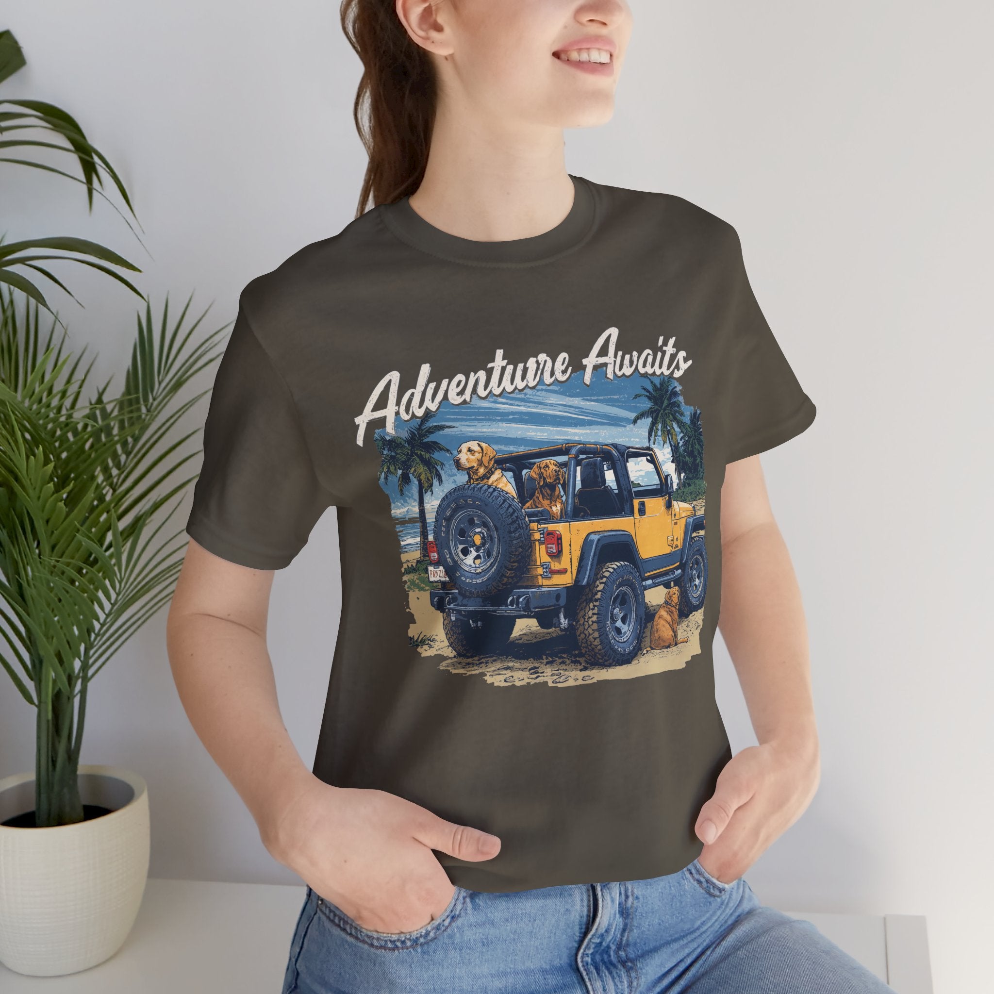 Adventure Awaits (Beach) (Adult Short Sleeve T-Shirt)