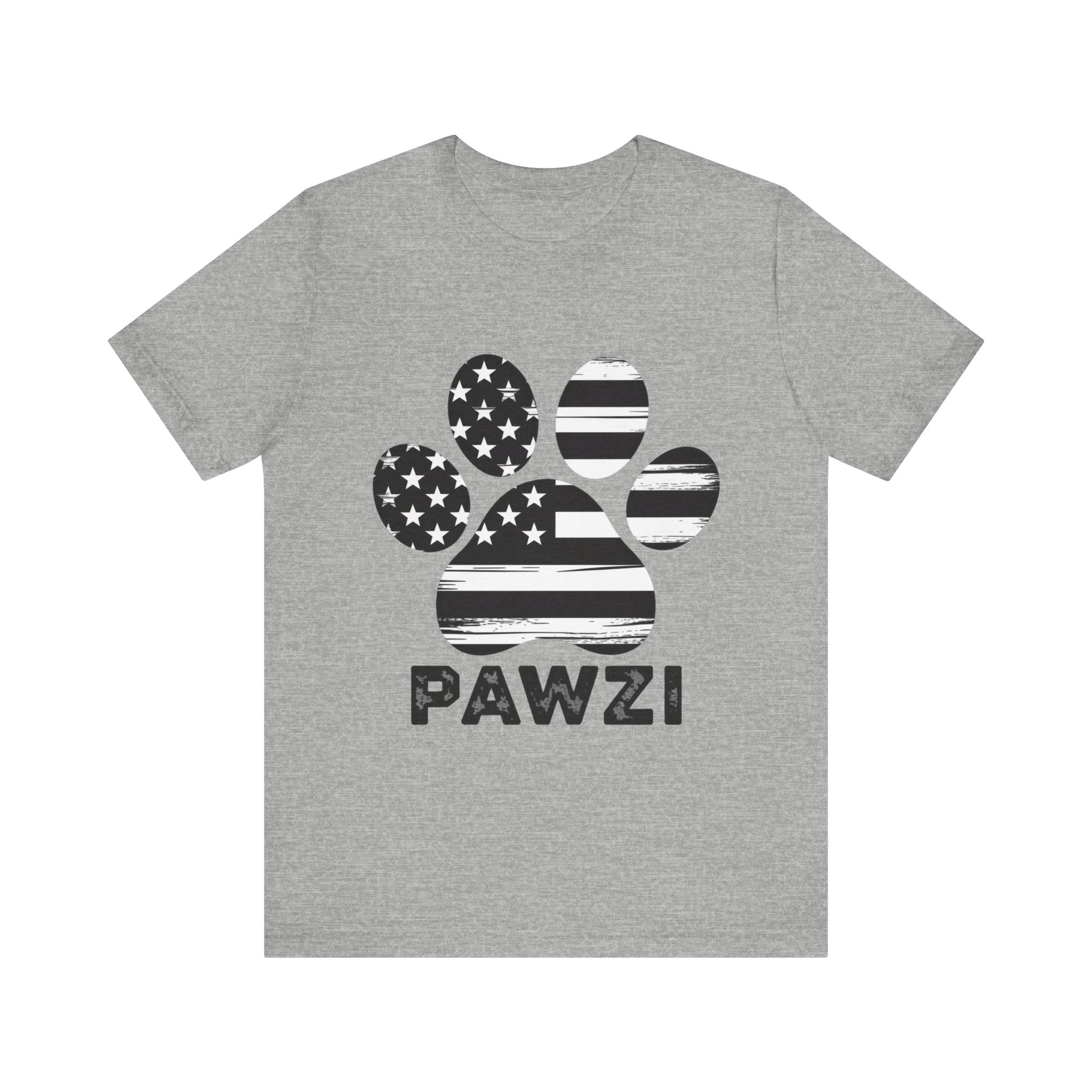 B/W Flag Paw (Adult Short Sleeve T-Shirt)
