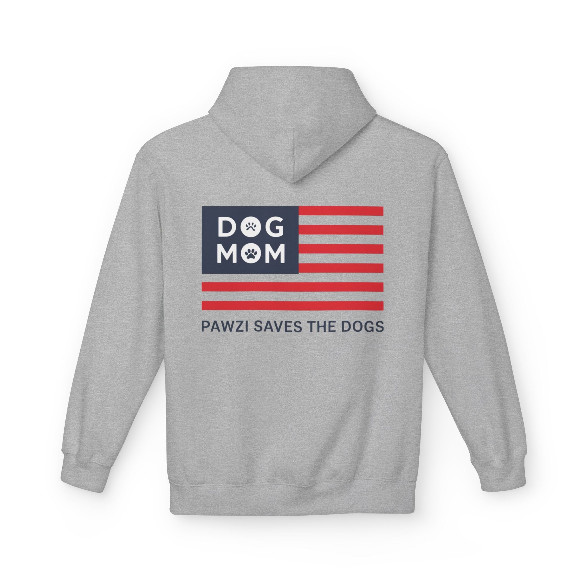 Dog Mom Flag (Back Print) (Adult Hoodie)