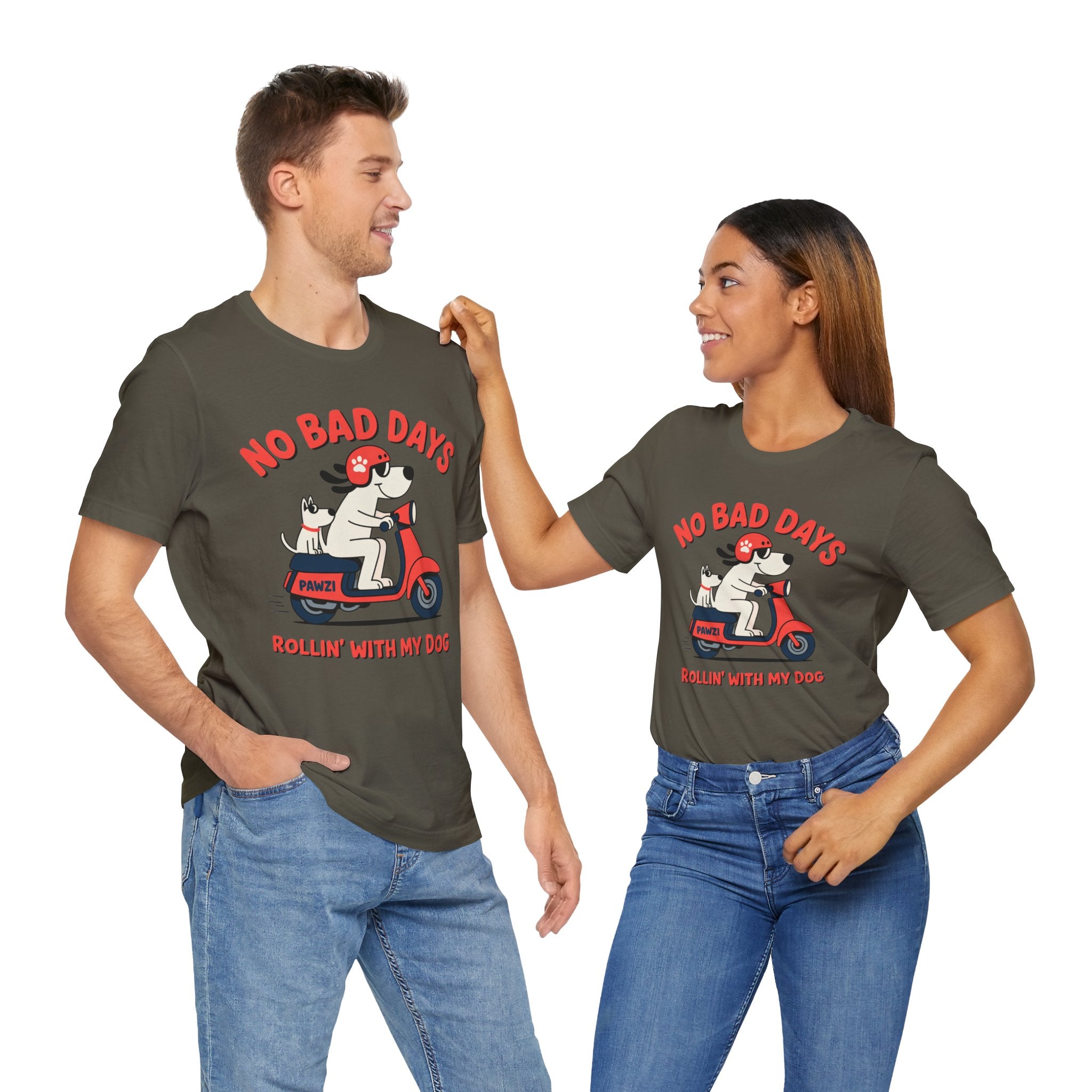 Rollin' With My Dog (Adult Short Sleeve T-Shirt)