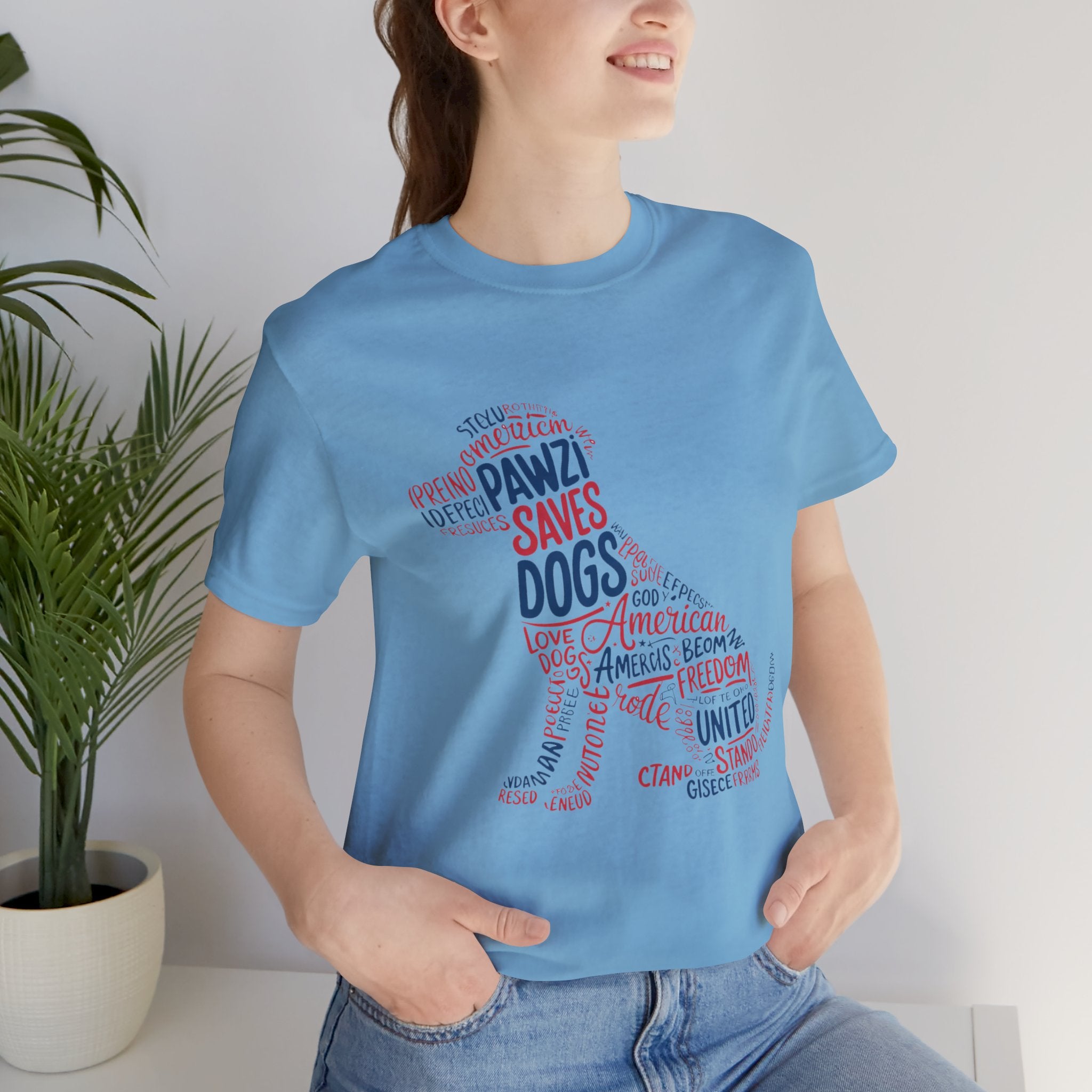 Dog Silhouette - Back Print (Adult Short Sleeve T-Shirt)