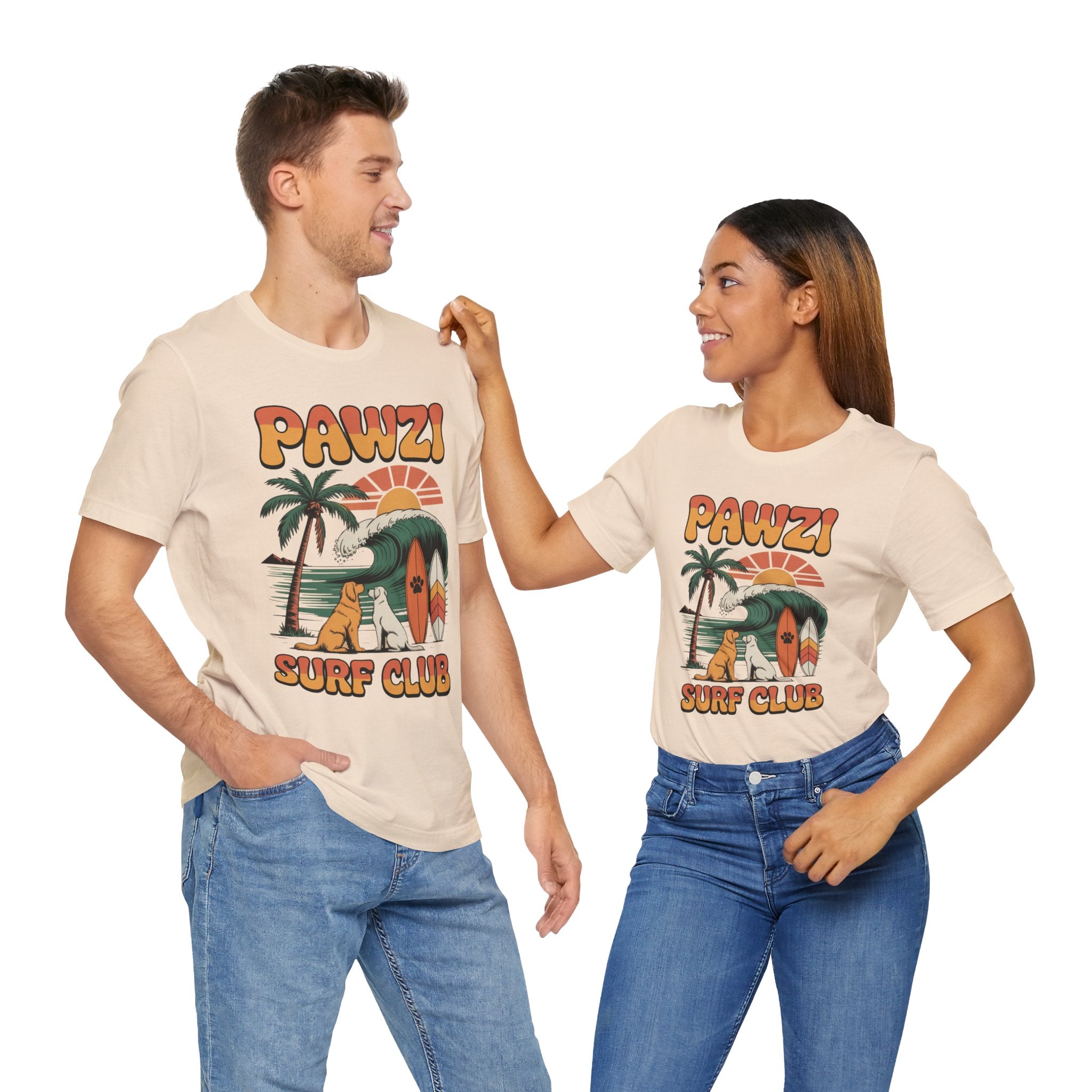 Pawz Surf Club (Adult Short Sleeve T-Shirt)