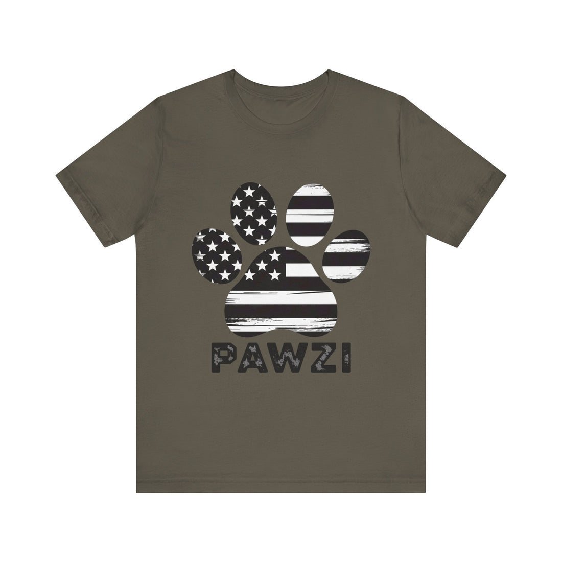 B/W Flag Paw (Adult Short Sleeve T-Shirt)