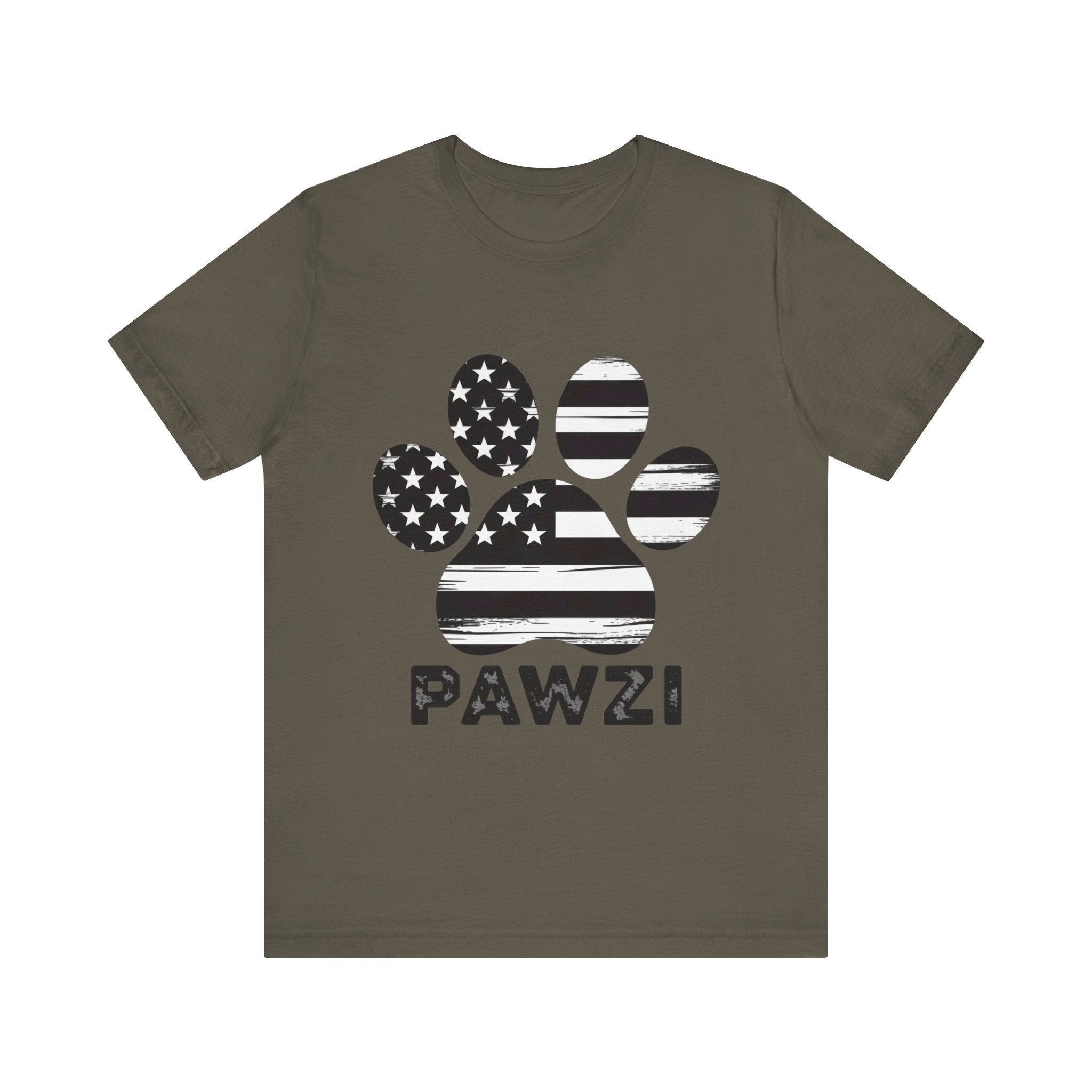 B/W Flag Paw (Adult Short Sleeve T-Shirt)
