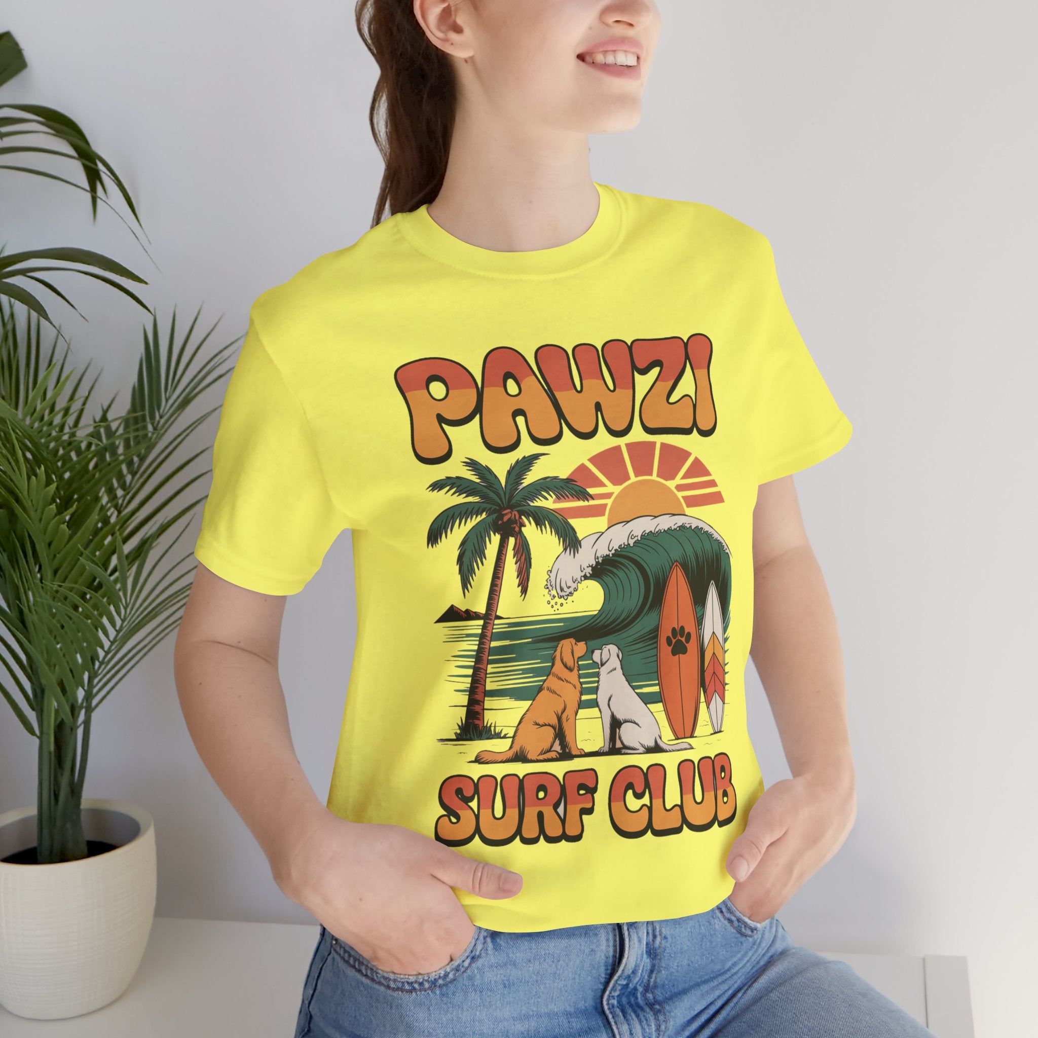 Pawz Surf Club (Adult Short Sleeve T-Shirt)