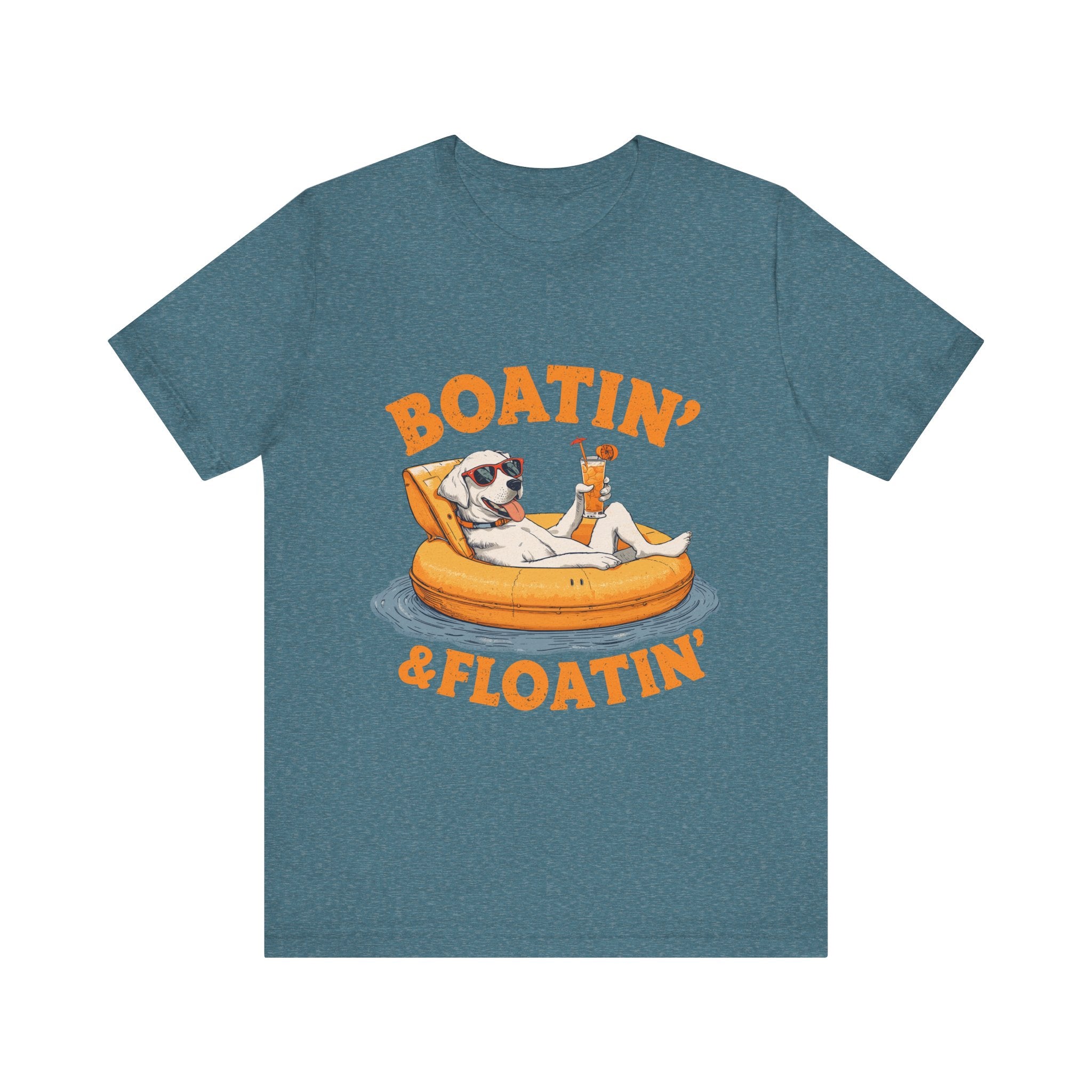 Boatin' & Floatin' (Yellow Lab) (Adult Short Sleeve T-Shirt)