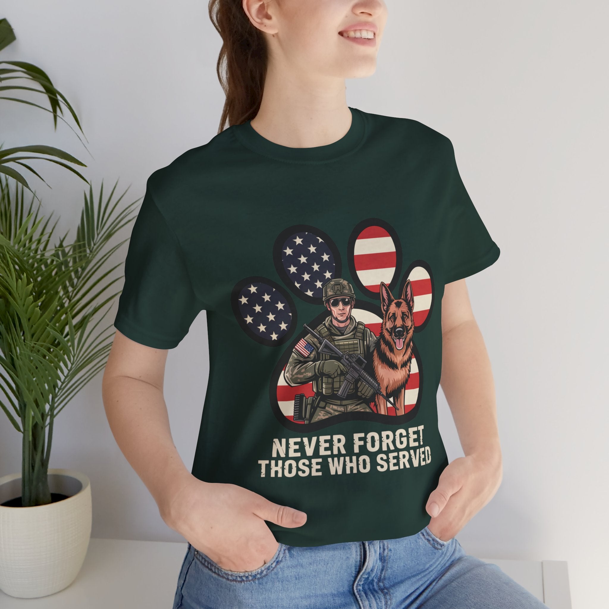 Freedom Pawzi - Military Green (Adult Short Sleeve T-Shirt)