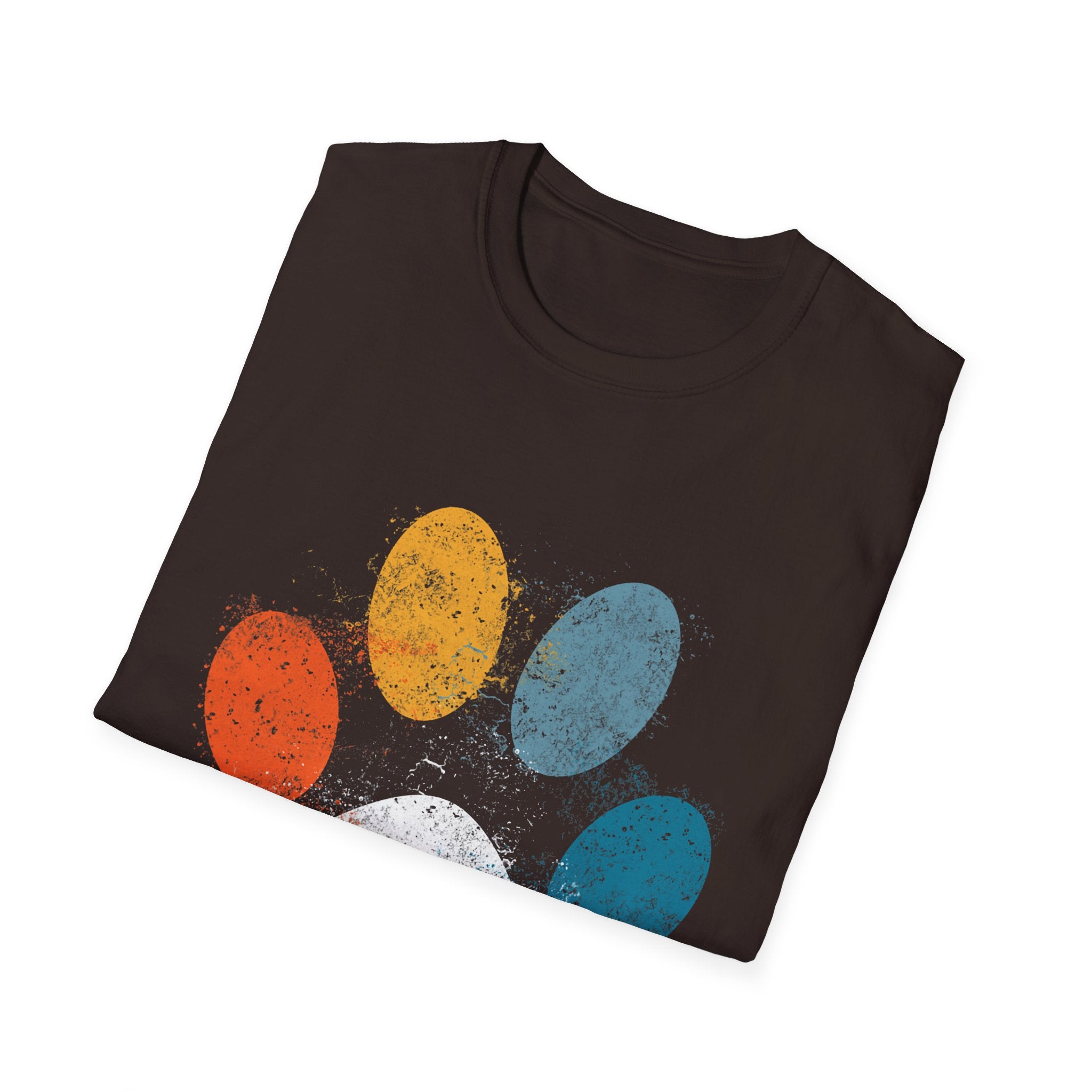 Vintage Colorful Dog Paw Print T-Shirt