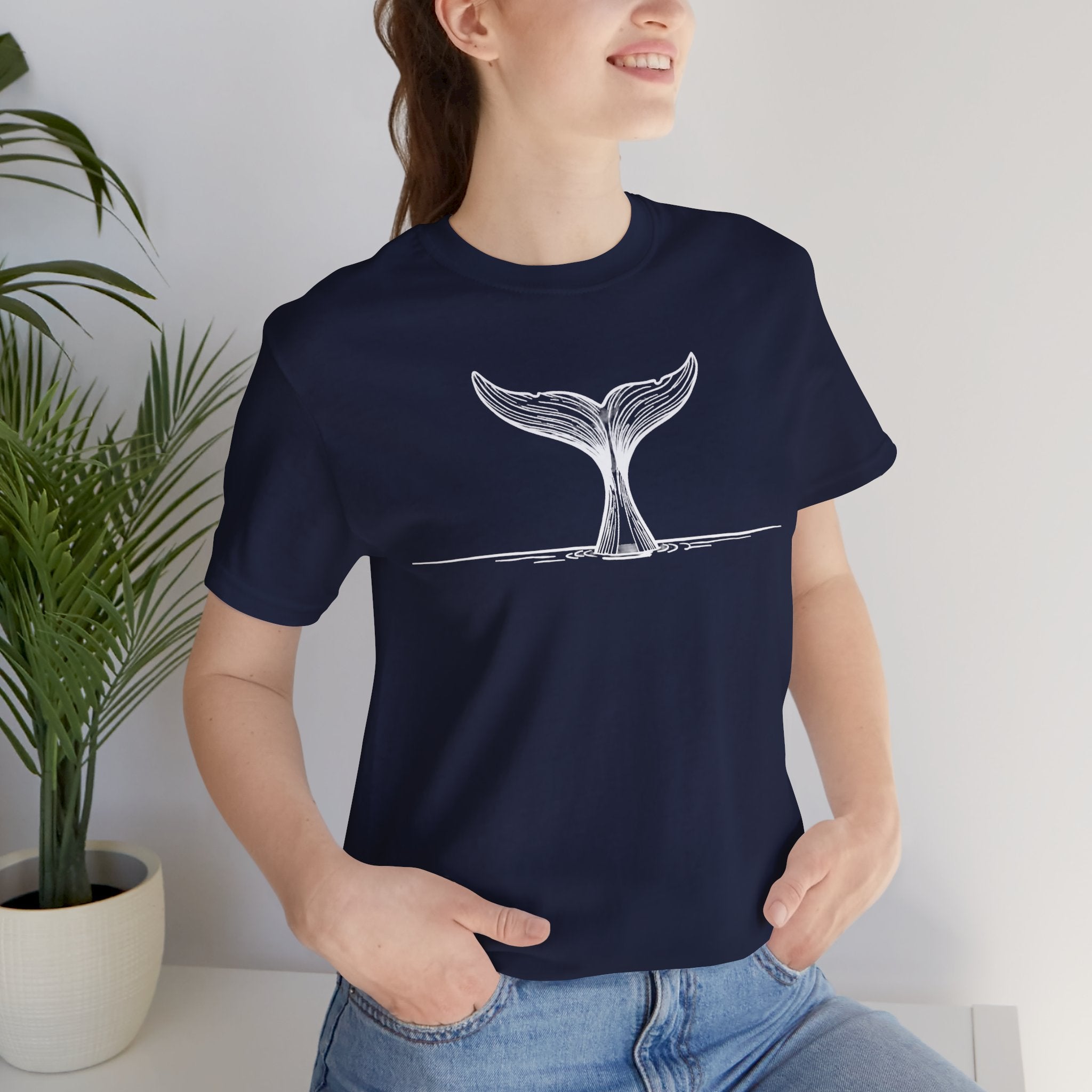 Whale Tail Line Art T-Shirt