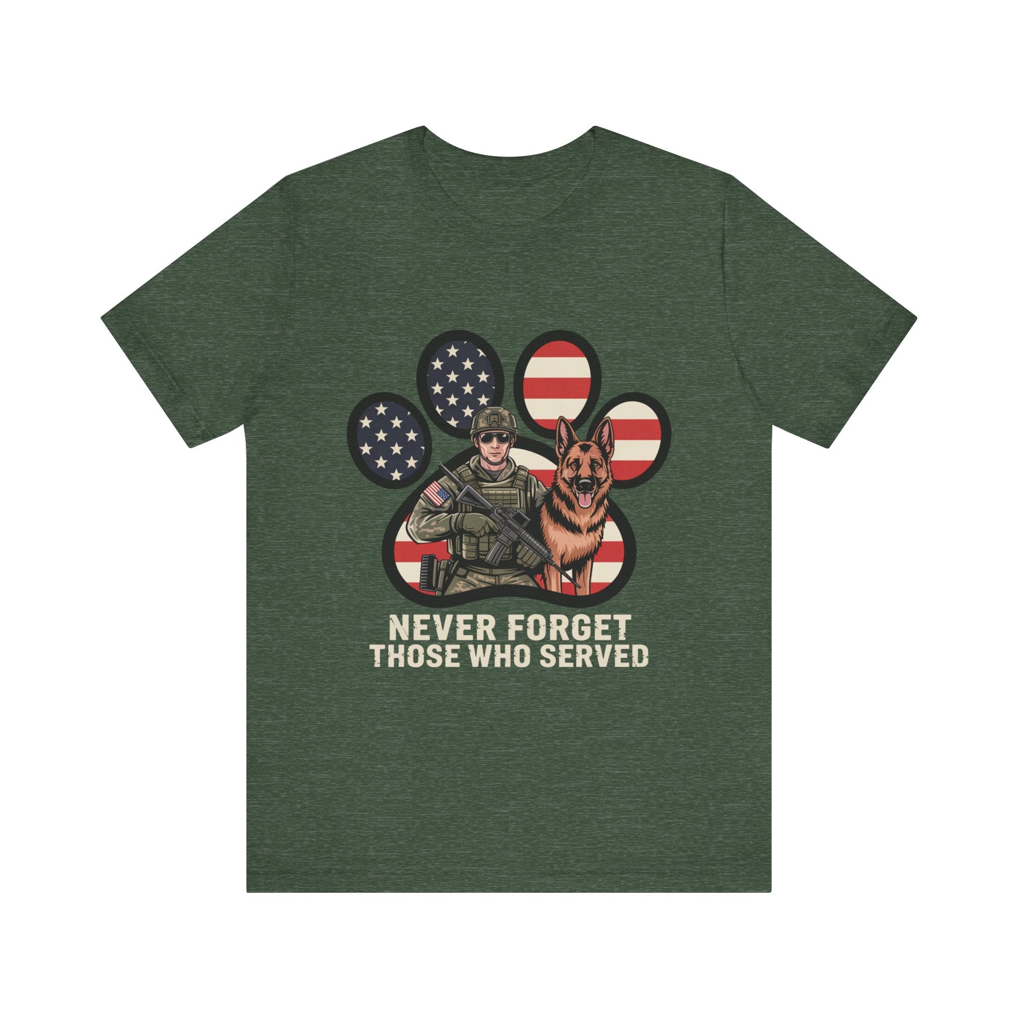 Freedom Pawzi - Military Green (Adult Short Sleeve T-Shirt)