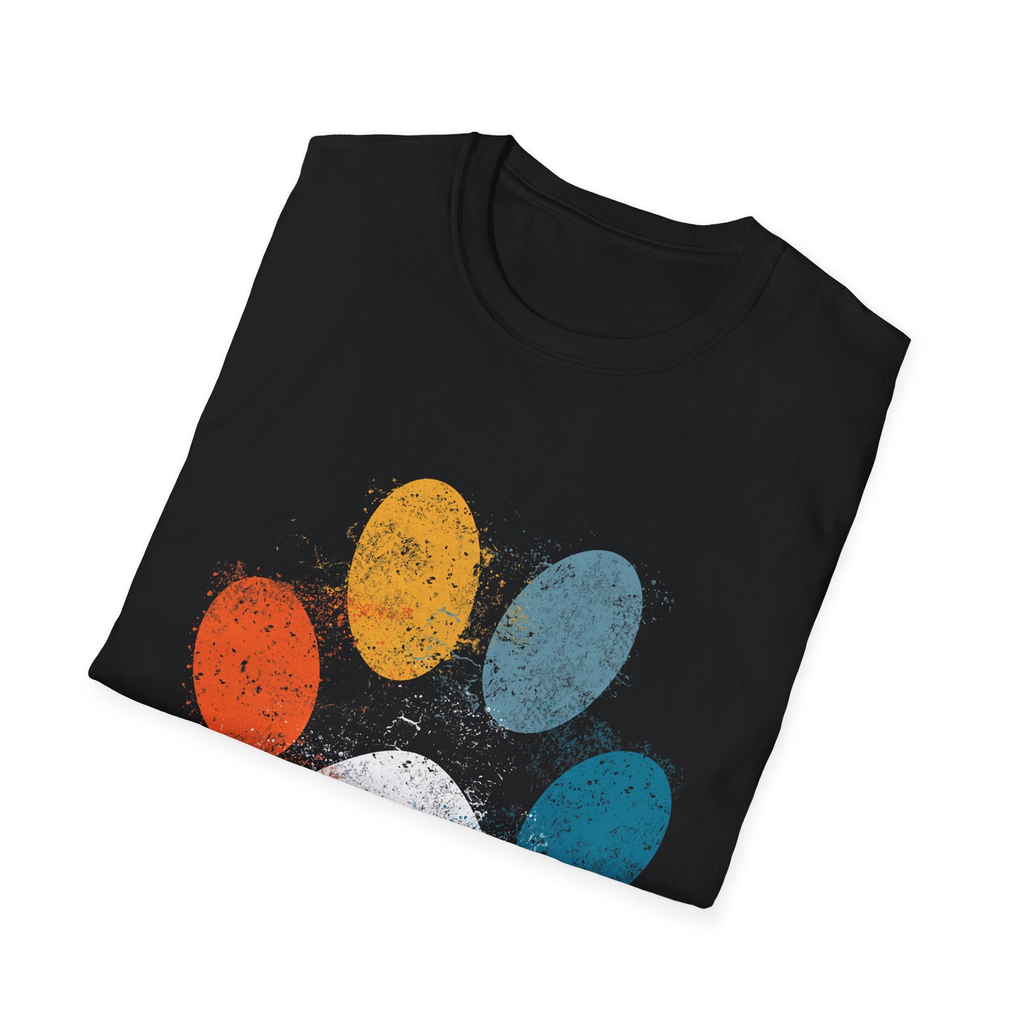 Vintage Colorful Dog Paw Print T-Shirt