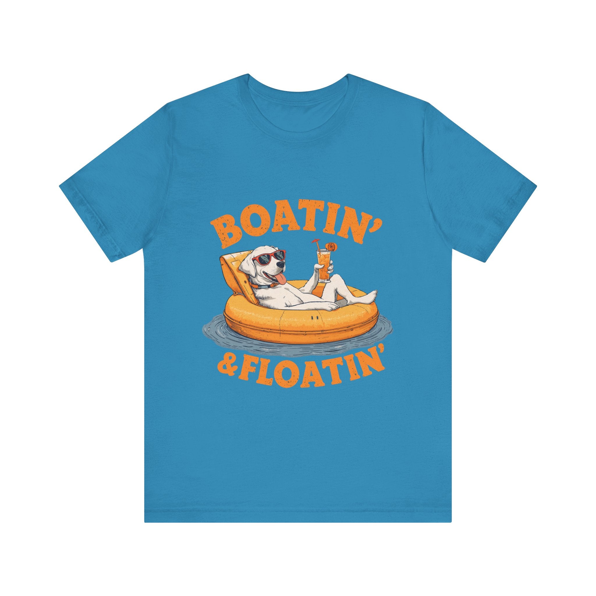Boatin' & Floatin' (Yellow Lab) (Adult Short Sleeve T-Shirt)