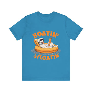 Boatin' & Floatin' (Yellow Lab) (Adult Short Sleeve T-Shirt)