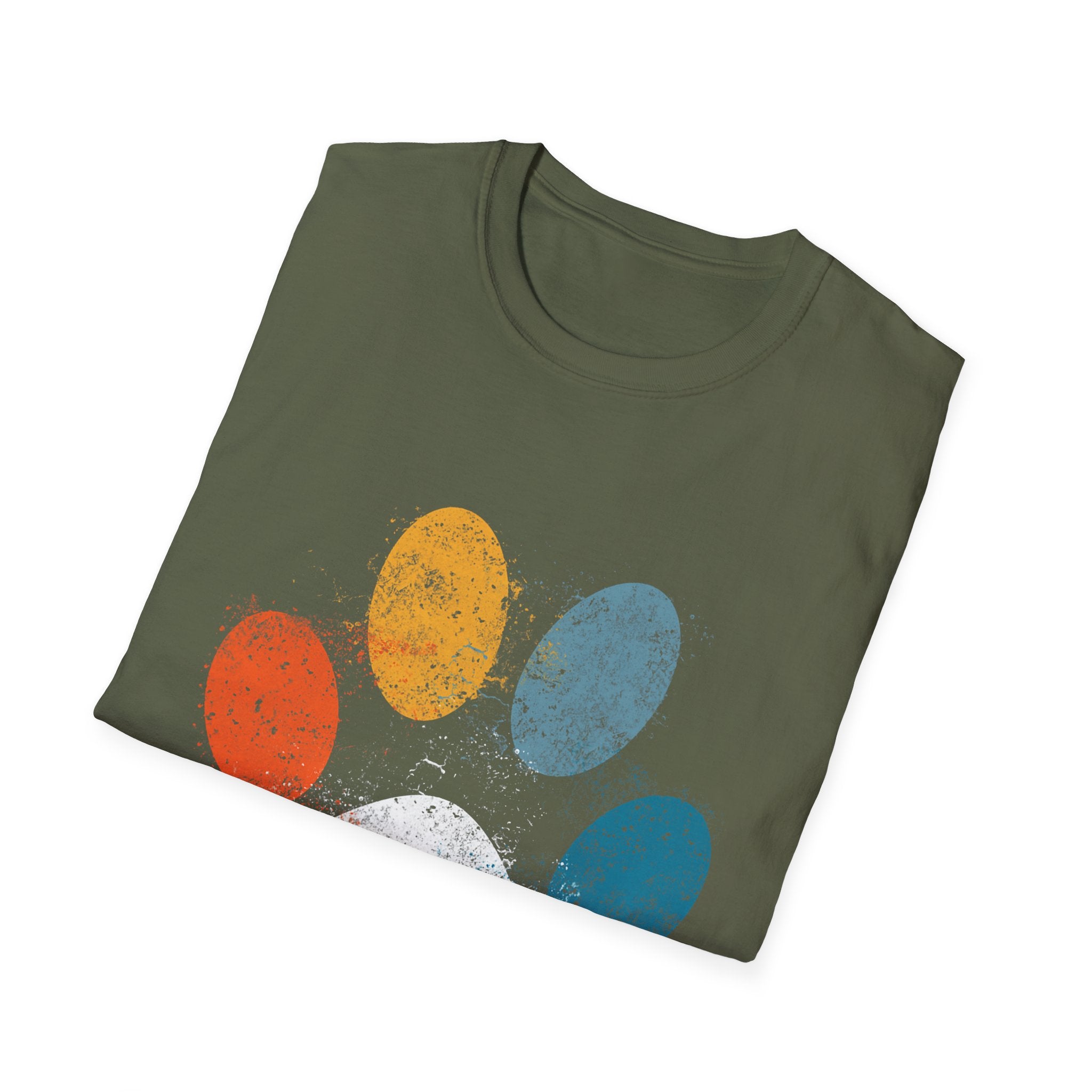 Vintage Colorful Dog Paw Print T-Shirt