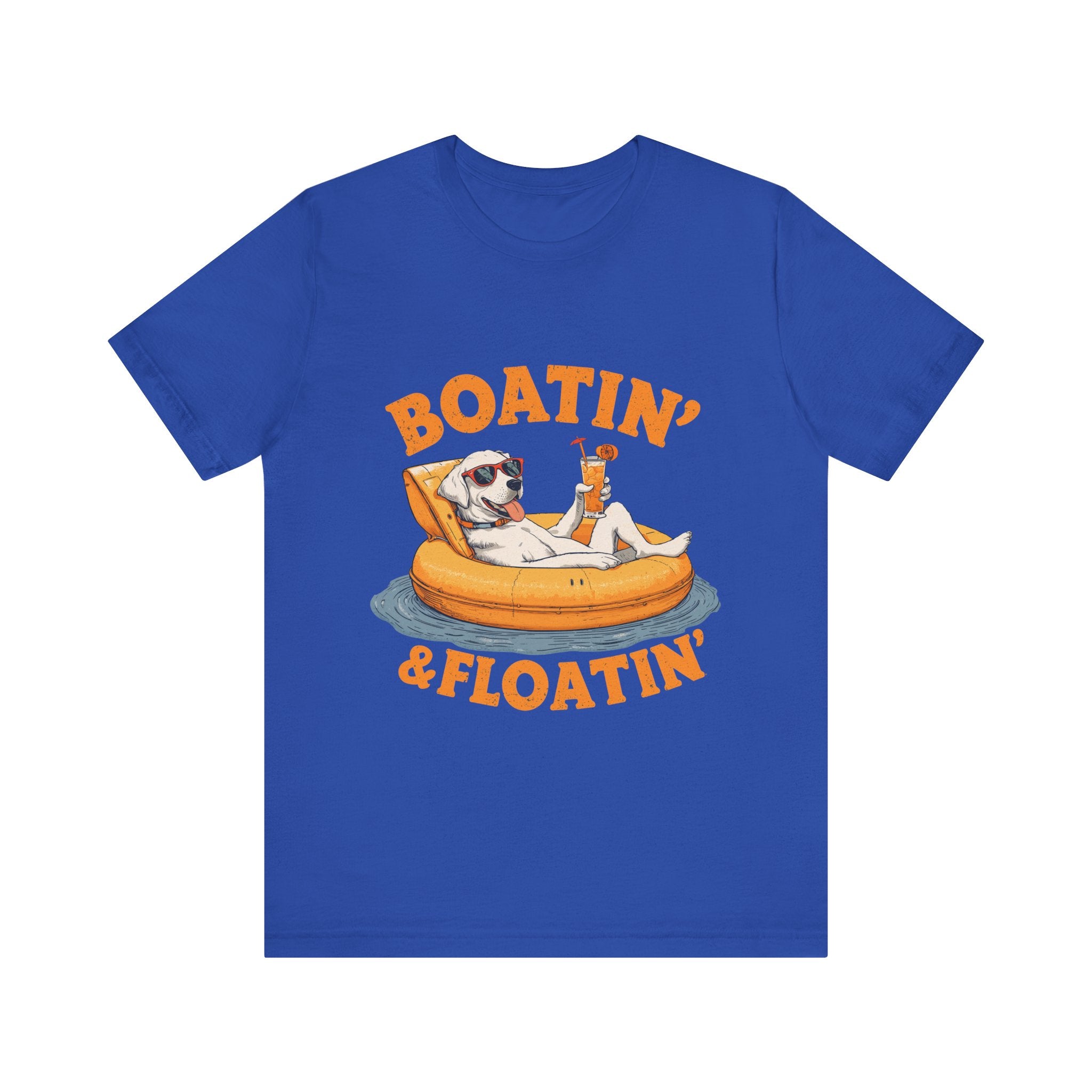 Boatin' & Floatin' (Yellow Lab) (Adult Short Sleeve T-Shirt)