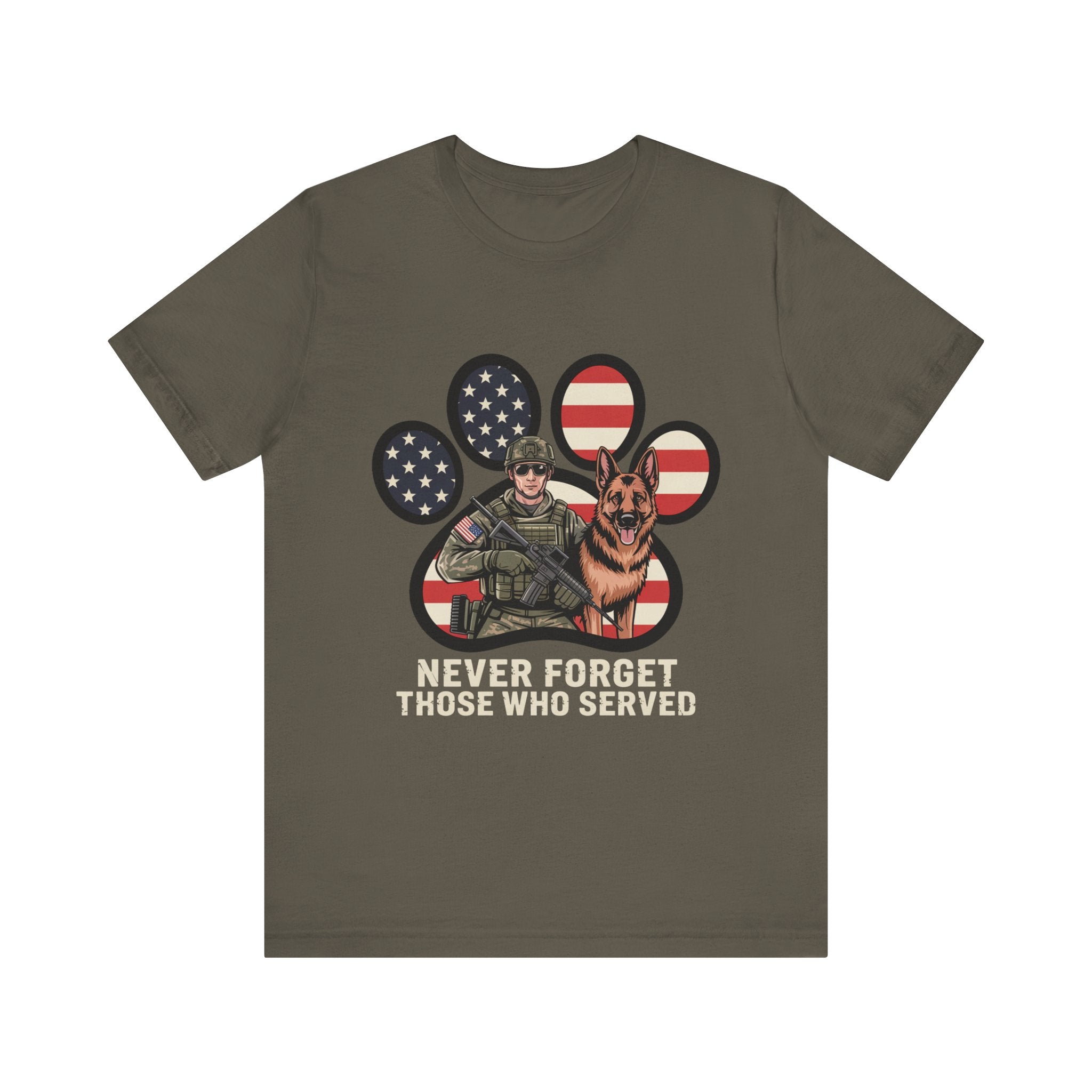 Freedom Pawzi - Military Green (Adult Short Sleeve T-Shirt)