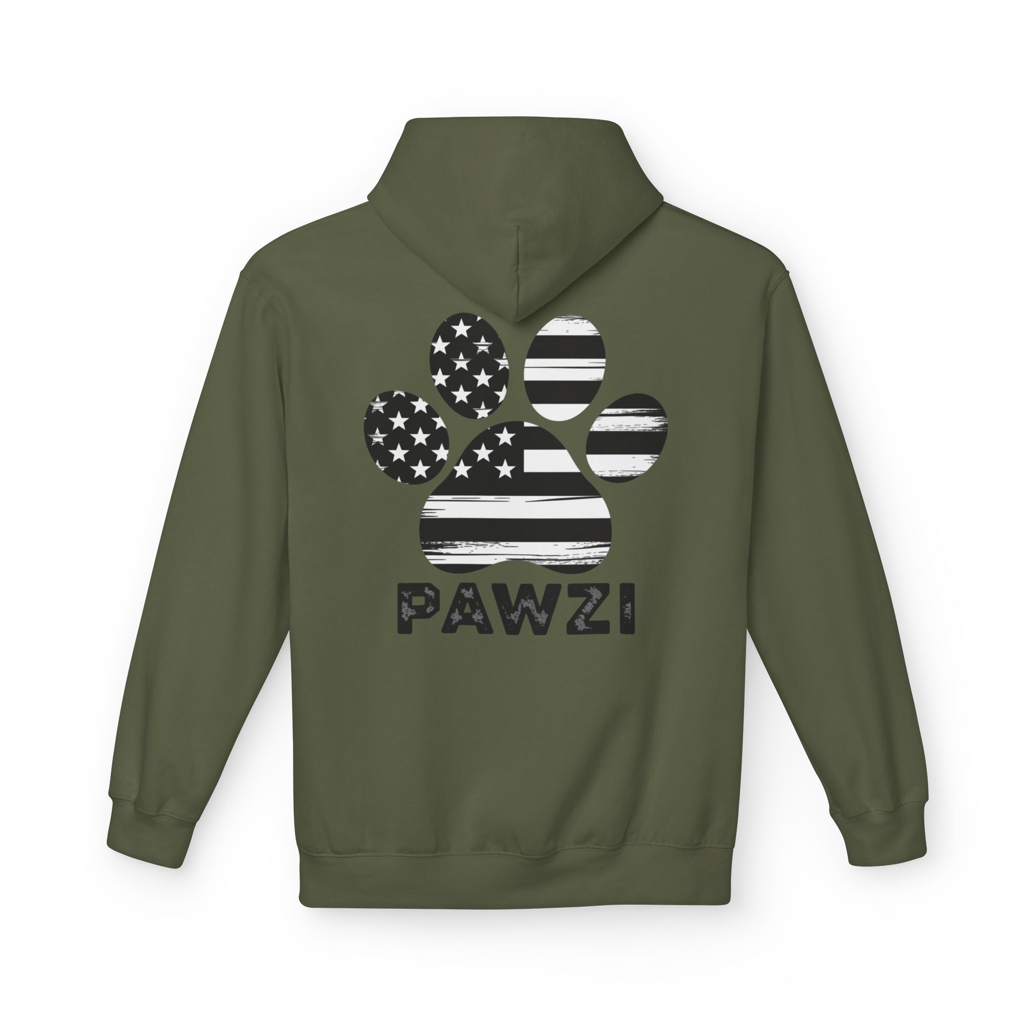 B/W Flag Pawzi (Adult Hoodie)