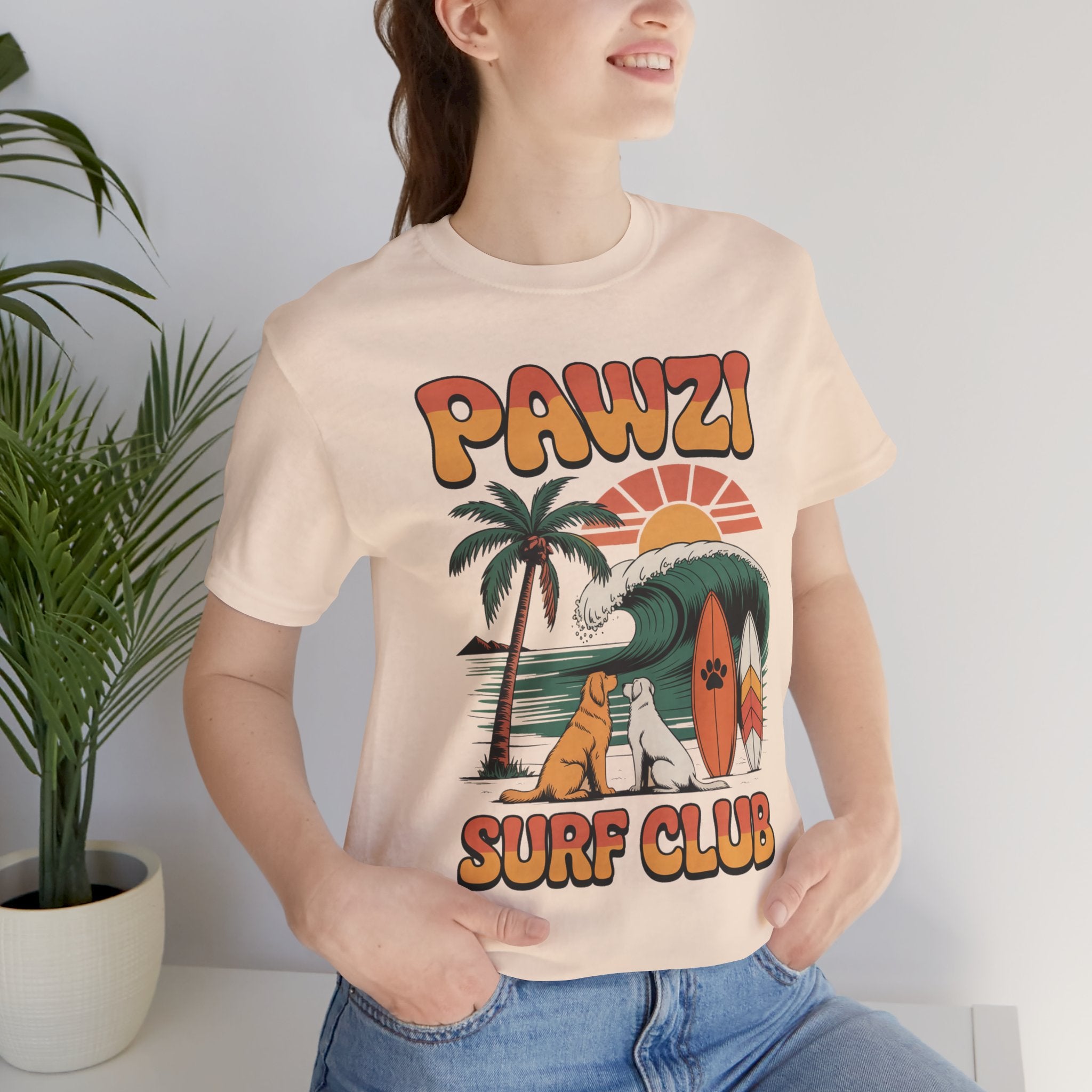 Pawz Surf Club (Adult Short Sleeve T-Shirt)